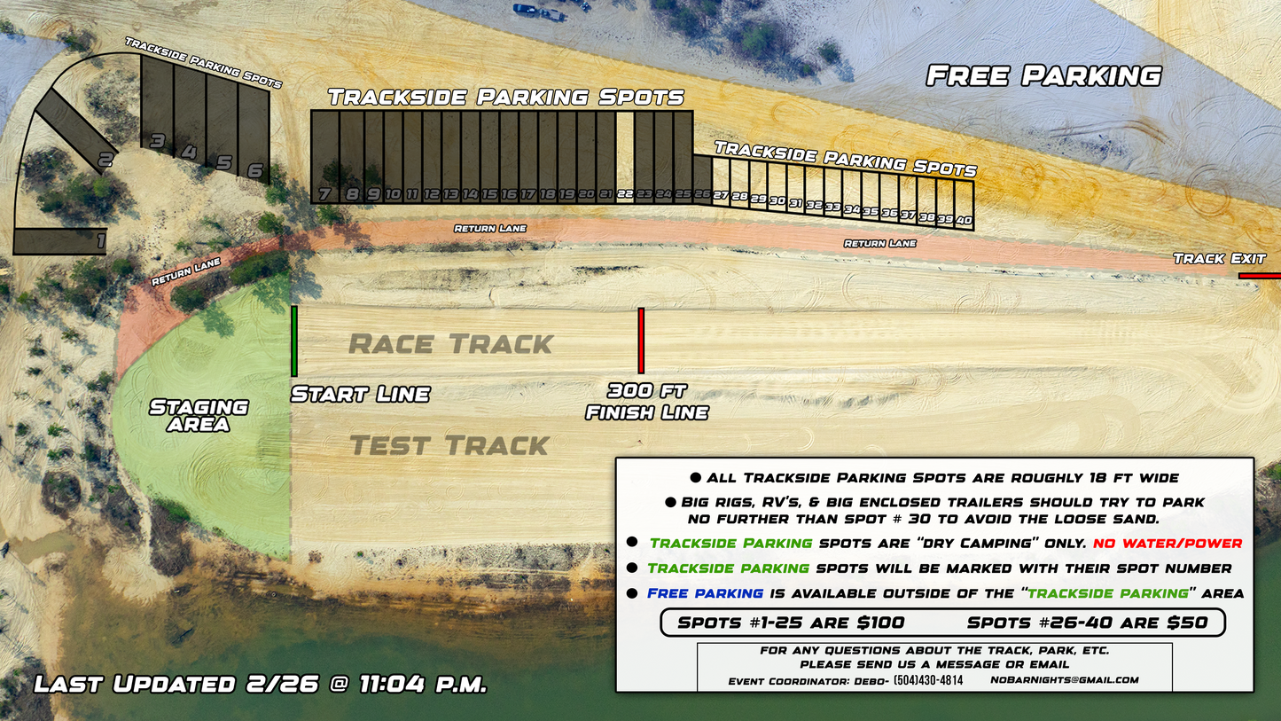 ZONA Track-Side Reserved Parking Spots