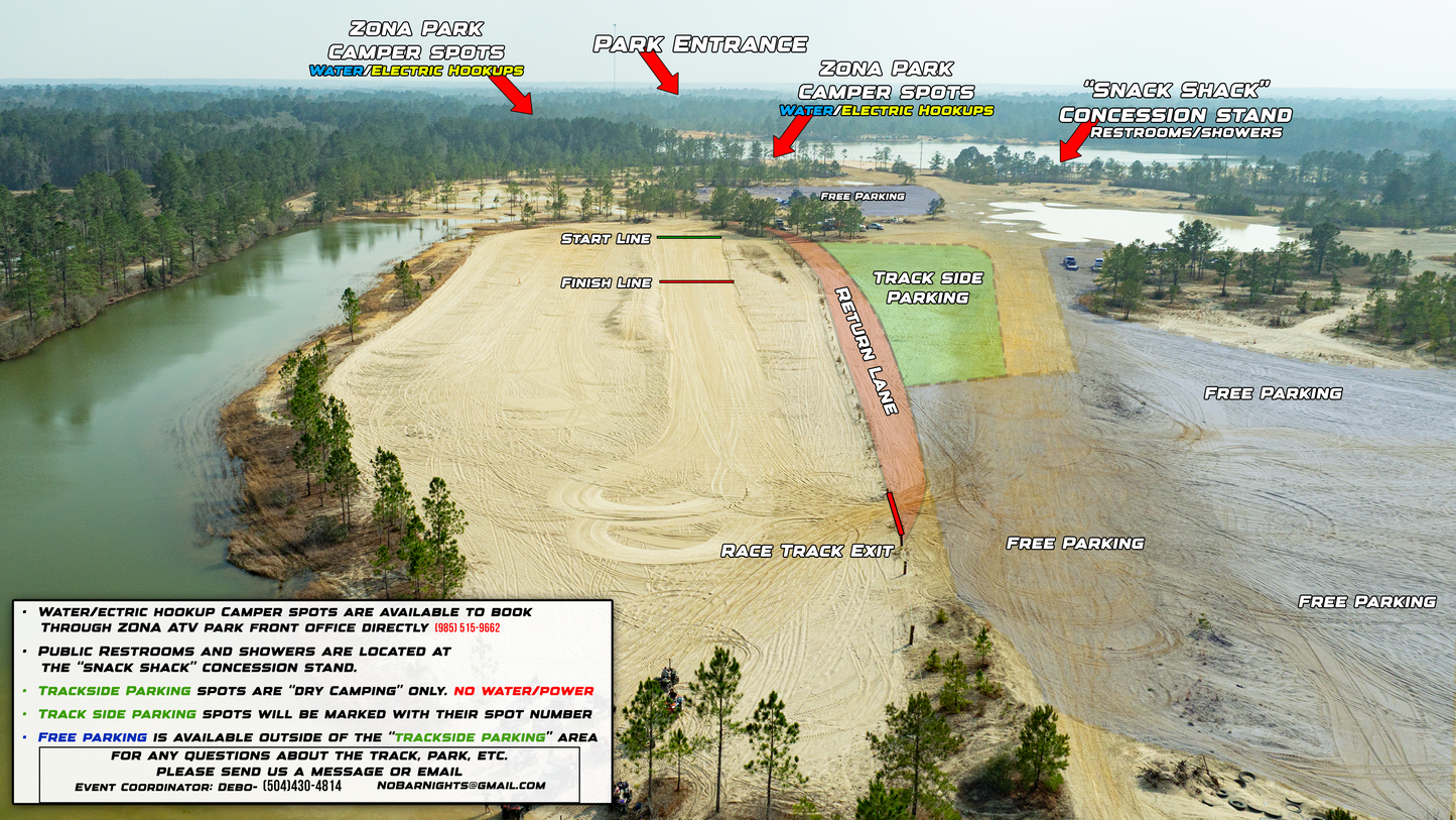 ZONA Track-Side Reserved Parking Spots